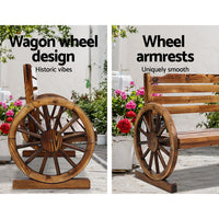 Gardeon Garden Bench Wooden Wagon Chair 3 Seat Outdoor Furniture Backyard Lounge Outdoor Kings Warehouse 