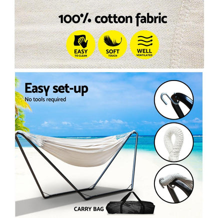 Gardeon Hammock Bed with Steel Frame Stand Gardeon Kings Warehouse 