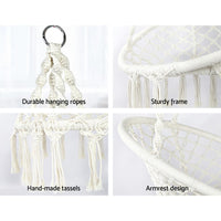 Gardeon Hammock Chair Swing Bed Relax Rope Portable Outdoor Hanging Indoor 124CM Hammocks Kings Warehouse 