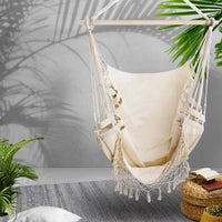 Gardeon Hammock Swing Chair - Cream Kings Warehouse 