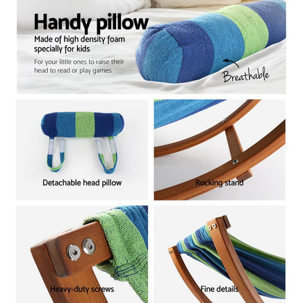 Gardeon Kids Hammock Chair Swing Bed Children with Pillow Kings Warehouse 