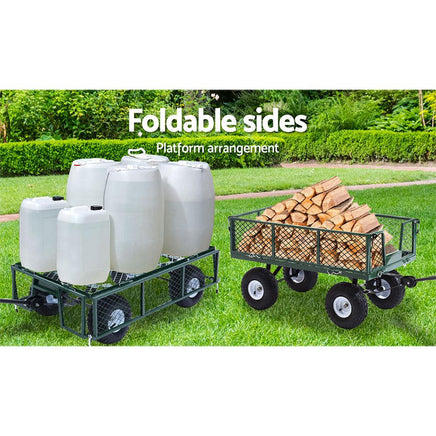 Gardeon Mesh Garden Steel Cart - Green Kings Warehouse 