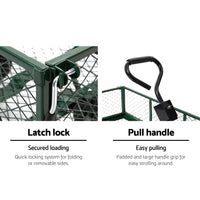 Gardeon Mesh Garden Steel Cart - Green Kings Warehouse 