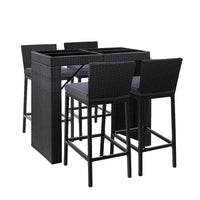 Gardeon Outdoor Bar Set Table Chairs Stools Rattan Patio Furniture 4 Seaters Outdoor Furniture Kings Warehouse 