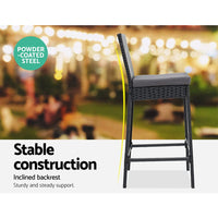 Gardeon Outdoor Bar Set Table Stools Furniture Dining Chairs Wicker Patio Garden Outdoor Furniture Kings Warehouse 