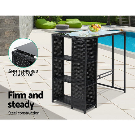 Gardeon Outdoor Bar Set Table Stools Furniture Dining Chairs Wicker Patio Garden Outdoor Furniture Kings Warehouse 