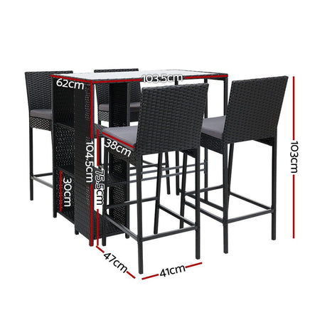 Gardeon Outdoor Bar Set Table Stools Furniture Dining Chairs Wicker Patio Garden Outdoor Furniture Kings Warehouse 