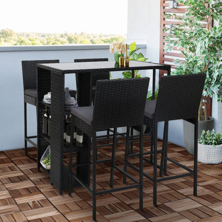 Gardeon Outdoor Bar Set Table Stools Furniture Dining Chairs Wicker Patio Garden Outdoor Furniture Kings Warehouse 