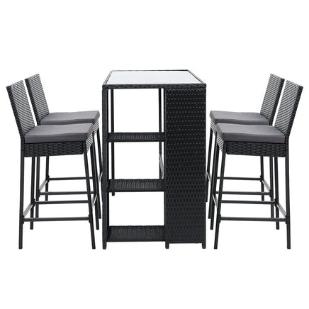 Gardeon Outdoor Bar Set Table Stools Furniture Dining Chairs Wicker Patio Garden Outdoor Furniture Kings Warehouse 