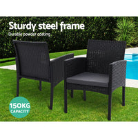 Gardeon Outdoor Bistro Chairs Patio Furniture Dining Chair Wicker Garden Cushion Tea Coffee Cafe Bar Set Outdoor Furniture Kings Warehouse 