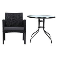 Gardeon Outdoor Bistro Chairs Patio Furniture Dining Chair Wicker Garden Cushion Tea Coffee Cafe Bar Set Outdoor Furniture Kings Warehouse 