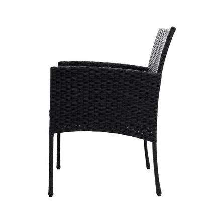 Gardeon Outdoor Bistro Chairs Patio Furniture Dining Chair Wicker Garden Cushion Tea Coffee Cafe Bar Set Outdoor Furniture Kings Warehouse 