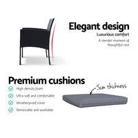 Gardeon Outdoor Bistro Chairs Patio Furniture Dining Chair Wicker Garden Cushion Tea Coffee Cafe Bar Set Outdoor Furniture Kings Warehouse 