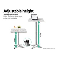 Gardeon Outdoor Bistro Set Bar Table Stools Adjustable Aluminium Cafe 3PC Square Furniture > Bar Stools & Chairs Kings Warehouse 