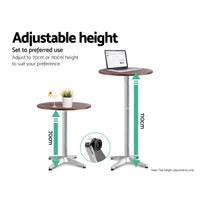 Gardeon Outdoor Bistro Set Bar Table Stools Adjustable Aluminium Cafe 3PC Wood Furniture > Bar Stools & Chairs Kings Warehouse 