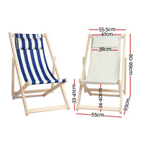 Gardeon Outdoor Chairs Sun Lounge Deck Beach Chair Folding Wooden Patio Furniture Beige Artiss Kings Warehouse 