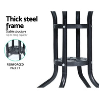 Gardeon Outdoor Dining Table Bar Setting Steel Glass 70CM Home & Garden > Garden Furniture Kings Warehouse 