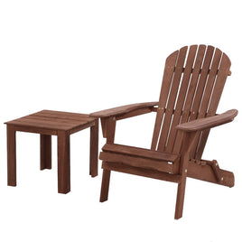 Gardeon Outdoor Folding Beach Camping Chairs Table Set Wooden Adirondack Lounge Kings Warehouse 