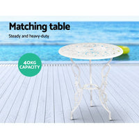 Gardeon Outdoor Furniture Chairs Table 3pc Aluminium Bistro White Outdoor Furniture Kings Warehouse 