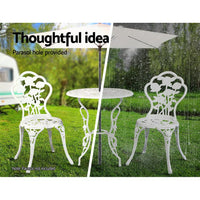 Gardeon Outdoor Furniture Chairs Table 3pc Aluminium Bistro White Outdoor Furniture Kings Warehouse 