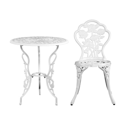 Gardeon Outdoor Furniture Chairs Table 3pc Aluminium Bistro White Outdoor Furniture Kings Warehouse 