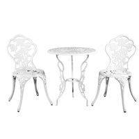 Gardeon Outdoor Furniture Chairs Table 3pc Aluminium Bistro White Outdoor Furniture Kings Warehouse 