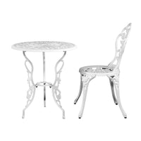Gardeon Outdoor Furniture Chairs Table 3pc Aluminium Bistro White Outdoor Furniture Kings Warehouse 