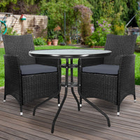 Gardeon Outdoor Furniture Dining Chair Table Bistro Set Wicker Patio Setting Tea Coffee Cafe Bar Set Outdoor Furniture Kings Warehouse 