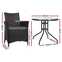 Gardeon Outdoor Furniture Dining Chair Table Bistro Set Wicker Patio Setting Tea Coffee Cafe Bar Set Outdoor Furniture Kings Warehouse 