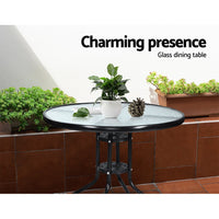 Gardeon Outdoor Furniture Dining Chairs Wicker Garden Patio Cushion Black 3PCS Sofa Set Tea Coffee Cafe Bar Set Outdoor Furniture Kings Warehouse 