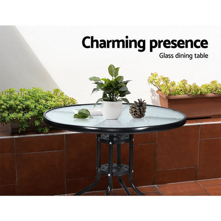 Gardeon Outdoor Furniture Dining Chairs Wicker Garden Patio Cushion Black 3PCS Tea Coffee Cafe Bar Set Outdoor Furniture Kings Warehouse 