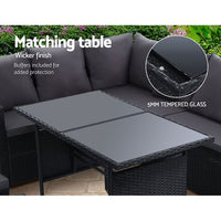 Gardeon Outdoor Furniture Dining Setting Sofa Set Lounge Wicker 9 Seater Black Outdoor Furniture Kings Warehouse 