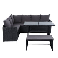 Gardeon Outdoor Furniture Dining Setting Sofa Set Wicker 8 Seater Storage Cover Black Outdoor Furniture Kings Warehouse 
