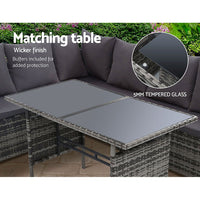 Gardeon Outdoor Furniture Dining Setting Sofa Set Wicker 8 Seater Storage Cover Mixed Grey Outdoor Furniture Kings Warehouse 