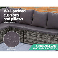 Gardeon Outdoor Furniture Dining Setting Sofa Set Wicker 9 Seater Storage Cover Mixed Grey Outdoor Kings Warehouse 