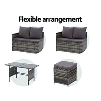Gardeon Outdoor Furniture Dining Setting Sofa Set Wicker 9 Seater Storage Cover Mixed Grey Outdoor Kings Warehouse 