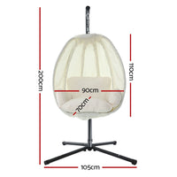 Gardeon Outdoor Furniture Egg Hammock Porch Hanging Pod Swing Chair with Stand Outdoor Kings Warehouse 