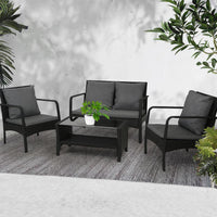 Gardeon Outdoor Furniture Lounge Table Chairs Garden Patio Wicker Sofa Set Home & Garden Kings Warehouse 