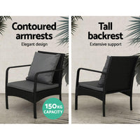Gardeon Outdoor Furniture Lounge Table Chairs Garden Patio Wicker Sofa Set Home & Garden Kings Warehouse 