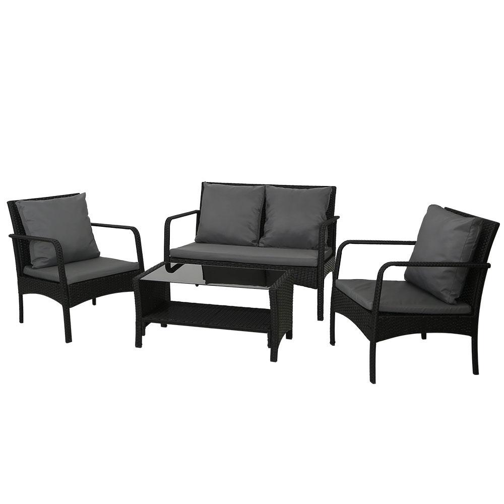 Gardeon Outdoor Furniture Lounge Table Chairs Garden Patio Wicker Sofa Set Home & Garden Kings Warehouse 