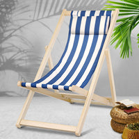 Gardeon Outdoor Furniture Sun Lounge Beach Chairs Deck Chair Folding Wooden Patio Bar Stools & Chairs Kings Warehouse 