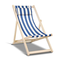 Garden Outdoor Furniture Sun Lounge Beach Chairs Deck Chair Folding Wooden Patio
