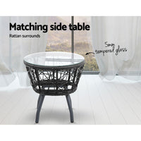 Gardeon Outdoor Patio Chair and Table - Black Outdoor Furniture Kings Warehouse 