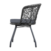 Gardeon Outdoor Patio Chair and Table - Black Outdoor Furniture Kings Warehouse 