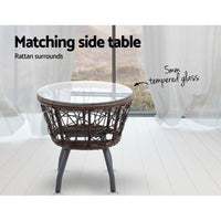 Gardeon Outdoor Patio Chair and Table - Brown Outdoor Furniture Kings Warehouse 