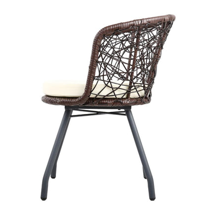 Gardeon Outdoor Patio Chair and Table - Brown Outdoor Furniture Kings Warehouse 