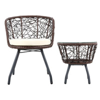 Gardeon Outdoor Patio Chair and Table - Brown Outdoor Furniture Kings Warehouse 