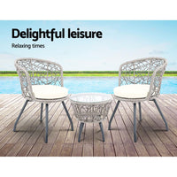 Gardeon Outdoor Patio Chair and Table - Grey Outdoor Furniture Kings Warehouse 