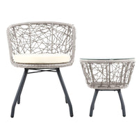 Gardeon Outdoor Patio Chair and Table - Grey Outdoor Furniture Kings Warehouse 