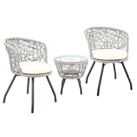 Gardeon Outdoor Patio Chair and Table - Grey Outdoor Furniture Kings Warehouse 